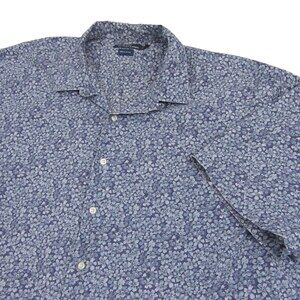 Polo Ralph Lauren Mens Button Up Shirt 2XLT Tall Blue Floral Hook Loop